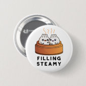 Steamy Funny Dimsum Bao Pun vullen Ronde Button 5,7 Cm (Voorkant /achterkant)