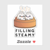 Steamy Funny Dimsum Bao Pun vullen Sticker (Vel)