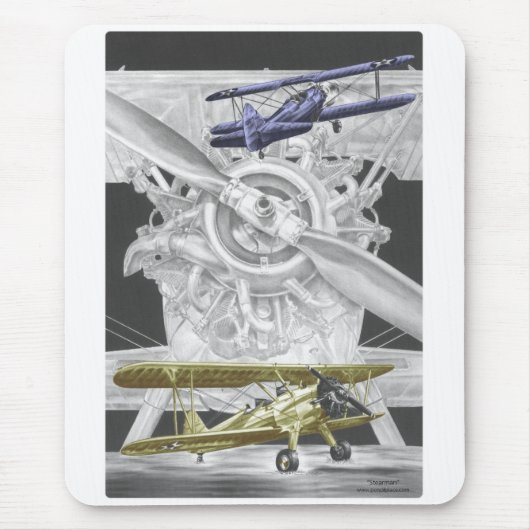 Stearman Biplane Muismat (Voorkant)