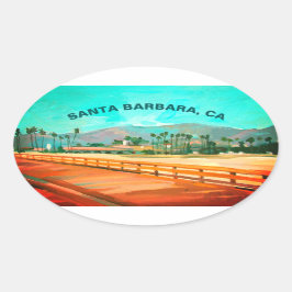 Stearns Wharf - Santa Barbara, CA Ovale Sticker