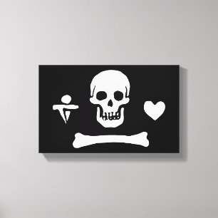 Stede Bonnet Pirate Flag Jolly Roger Canvas Afdruk