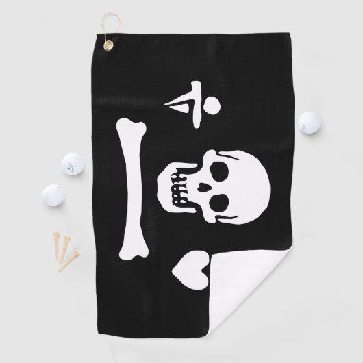 Stede Bonnet Pirate Flag Jolly Roger Golfhanddoek (Insitu)
