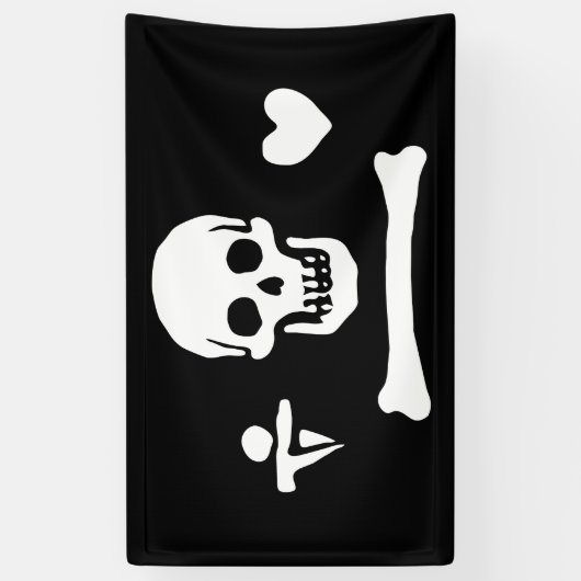 Stede Bonnet Pirate Flag Jolly Roger Spandoek (Verticaal)