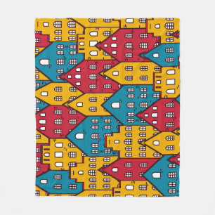 Stedelijk abstract: stadspatroon fleece deken