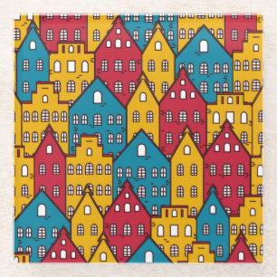 Stedelijk abstract: stadspatroon glazen onderzetter