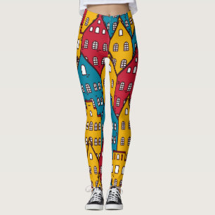 Stedelijk abstract: stadspatroon leggings