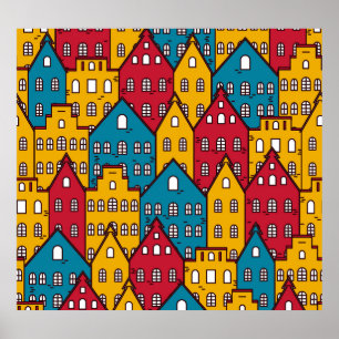 Stedelijk abstract: stadspatroon poster