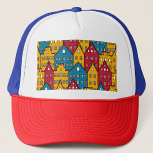 Stedelijk abstract:  stadspatroon trucker pet