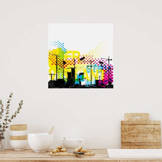 Stedelijk dystopisch landschap poster (Keuken)