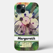 Stedelijk groen abstract ontwerp gepersonaliseerd Case-Mate iPhone case (Achterkant)