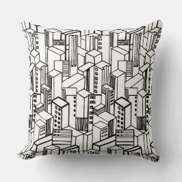 Stedelijk handgetekend patroon kussen