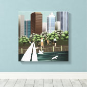 Stedelijk landschap canvas afdruk (Insitu (Houten vloer))
