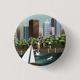 Stedelijk landschap ronde button 3,2 cm