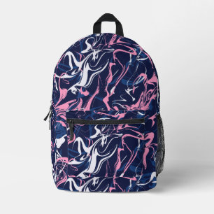 Stedelijk marmer in roze en blauw bedrukte rugzak