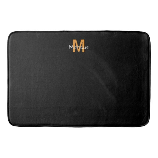 Stedelijk Monogram Zwarte Chic Badmat (Voorkant)