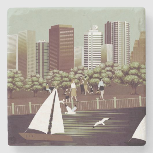 Stedelijk onderzetter van landschapssteen (Voorkant)