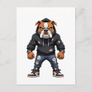 Stedelijke Alpha Bulldog � Straatstijl Mascotte Briefkaart