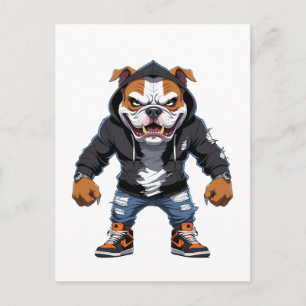 Stedelijke Alpha Bulldog � Straatstijl Mascotte Briefkaart