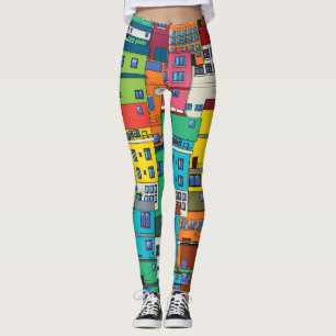 Stedelijke Braziliaanse favela: kleurrijke achterg Leggings