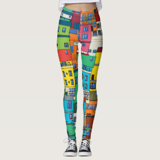 Stedelijke Braziliaanse favela: kleurrijke achterg Leggings