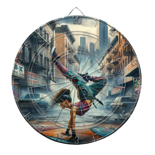 Stedelijke Breakdance Straatkunst NYC Design Dartbord (Voorkant)