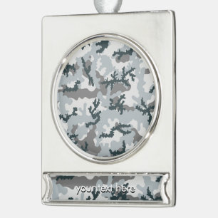 Stedelijke camouflage verzilverd banner ornament