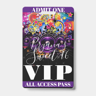 Stedelijke Club Hip Hop Dans Sweet 16 VIP Pas Badge