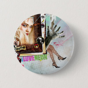 Stedelijke Cowboy - neon1 - knop Ronde Button 5,7 Cm