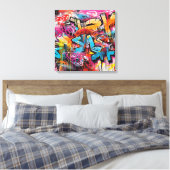 Stedelijke expressie: Graffiti Art Canvas Afdruk (Insitu (Slaapkamer))