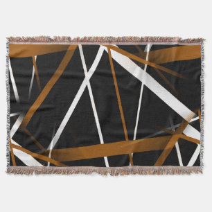 Stedelijke Geometrie Zwart Wit Sienna-Bruin Deken