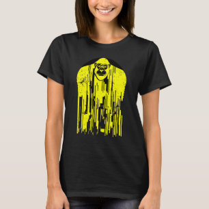 Stedelijke Gorilla Aap Zwarte en Gele Abstracte G T-shirt