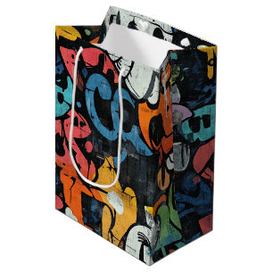 Stedelijke Graffiti Collage met Felle Kleuren Ver Medium Cadeauzakje