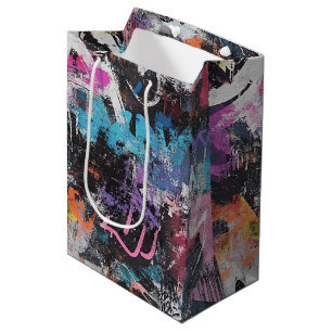 Stedelijke Graffiti Collage met Krachtige Kleuren Medium Cadeauzakje