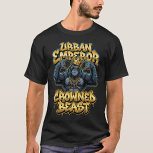 Stedelijke Graffiti Gorilla Kroon Beest Muurkunst T-shirt