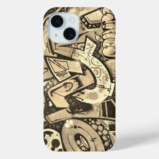 Stedelijke Graffiti Kunst Beige Case-Mate iPhone Case (Achterkant)