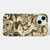 Stedelijke Graffiti Kunst Beige Case-Mate iPhone Case (Achterkant (horizontaal))
