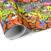 Stedelijke graffiti:  kunstmuur cadeaupapier (Rol Hoek)