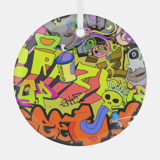 Stedelijke graffiti:  kunstmuur glas ornament (Voorkant)