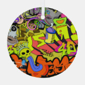 Stedelijke graffiti:  kunstmuur glas ornament (Achterkant)