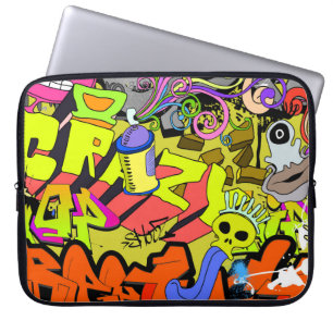 Stedelijke graffiti: kunstmuur laptop sleeve