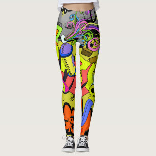 Stedelijke graffiti: kunstmuur leggings