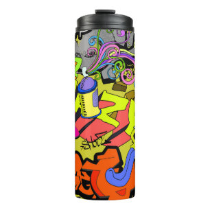 Stedelijke graffiti: kunstmuur thermosbeker
