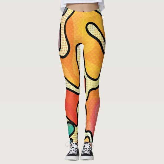 Stedelijke graffiti: naadloze kunsttextuur. leggings (Voorkant)