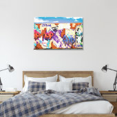 Stedelijke heuphop Graffiti-muur. Canvas Afdruk (Insitu (Slaapkamer))