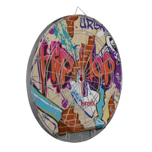 Stedelijke heuphop Graffiti-muur. Dartbord (Voorkant Links)
