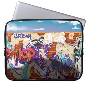 Stedelijke Hip Hop Graffiti Muur. Laptop Sleeve
