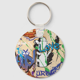 Stedelijke Hip Hop Graffiti Muur. Sleutelhanger