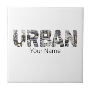 Stedelijke hoofdstad Lettering Urbanpeople Design Tegeltje