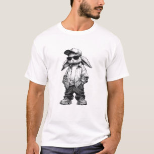 Stedelijke Konijnenschets: Streetwear Held T-shirt