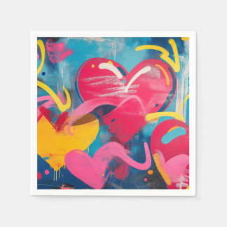 Stedelijke Liefde: Graffiti Harten Servet